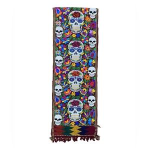 Skull Embroidered Table Runner